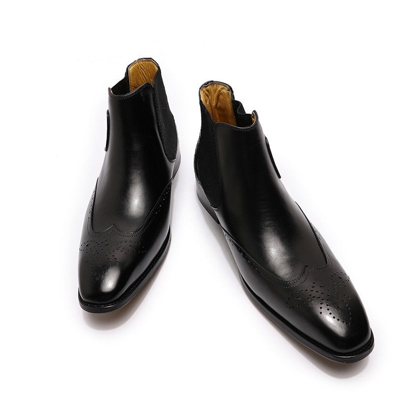 The Fiero - Luxury Chelsea Ankle Leather Boots For Men