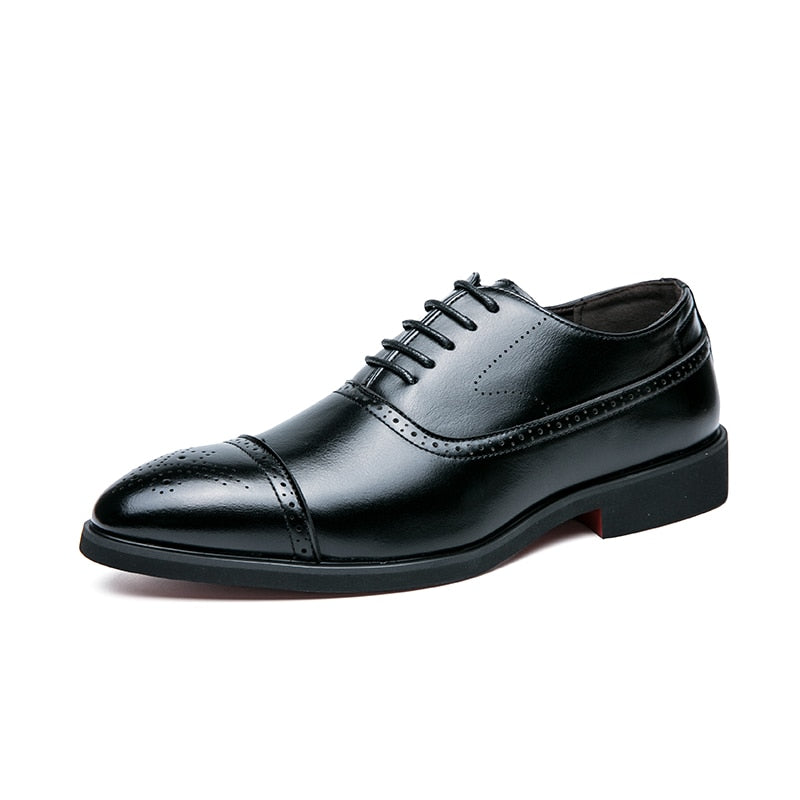 il Rosso - Red bottom sole Leather Oxford Shoes For Men