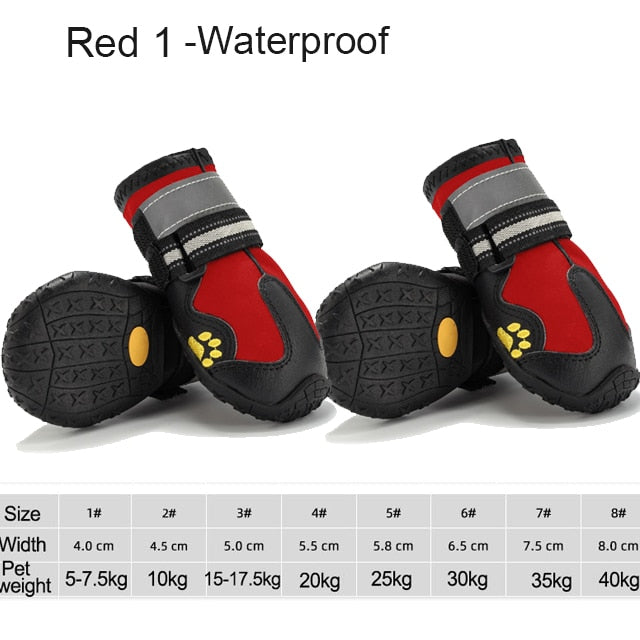 il Cuccio - 4pcs/set Pet Dog Shoes, Reflective & Waterproof Dog Boots. - Ashour Shoes