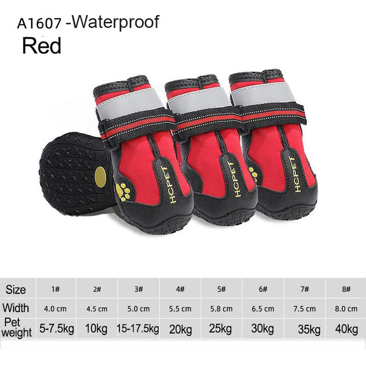 il Cuccio - 4pcs/set Pet Dog Shoes, Reflective & Waterproof Dog Boots. - Ashour Shoes