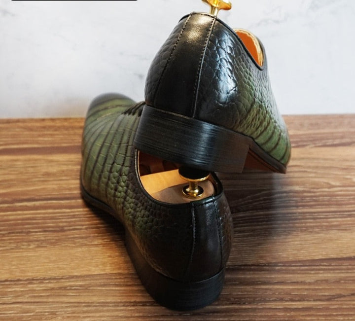 The DaoChen Alligator - Crocodile Pattern leather Captoe Oxford Dress Shoes - Ashour Shoes