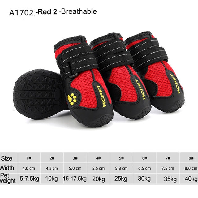 il Cuccio - 4pcs/set Pet Dog Shoes, Reflective & Waterproof Dog Boots. - Ashour Shoes