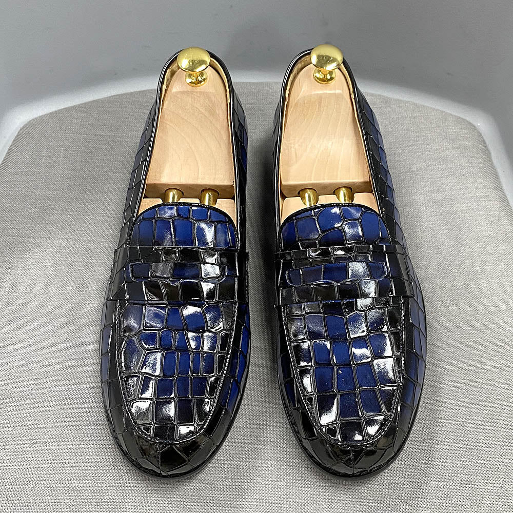 Brera - Luxury Alligator Print Leather Loafers (Crocodile Pattern Loafers)