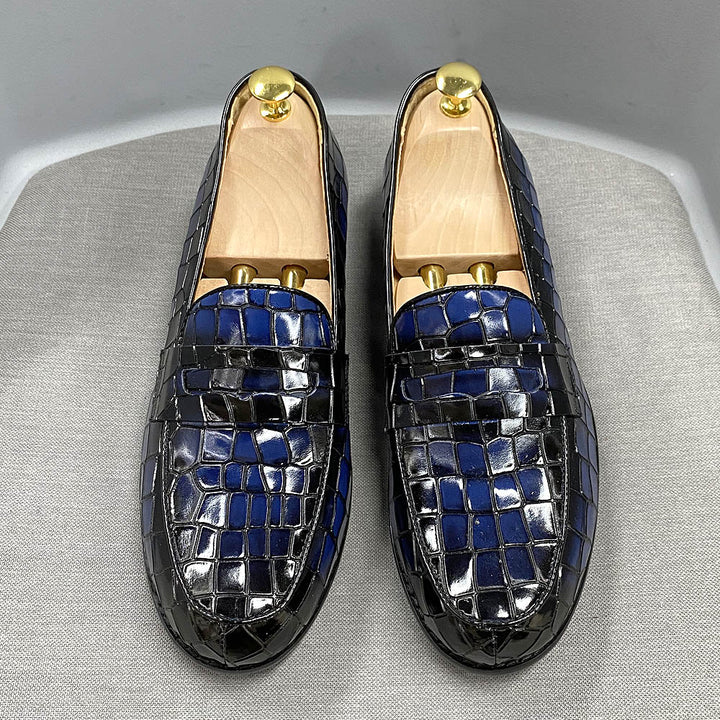 Brera - Luxury Alligator Print Leather Loafers (Crocodile Pattern Loafers)