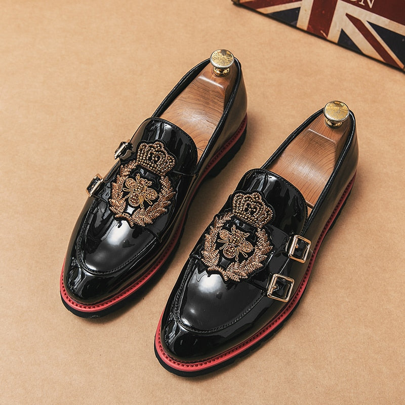 The Applique - Royal Loafers for Men with two buckles decoration - Ashour Shoes