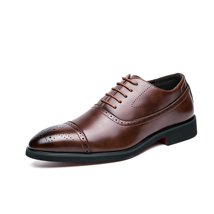 il Rosso - Red bottom sole Leather Oxford Shoes For Men - Ashour Shoes