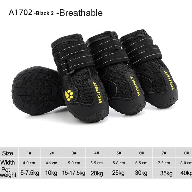 il Cuccio - 4pcs/set Pet Dog Shoes, Reflective & Waterproof Dog Boots. - Ashour Shoes