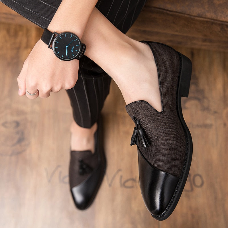 The Opulenza - Unique Design Tassel Leather Loafers - Ashour Shoes