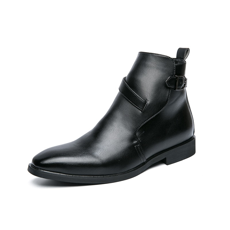 La Officina - Monk-Strap Detail Ankle Boots - Leather Boots For Men - Ashour Shoes