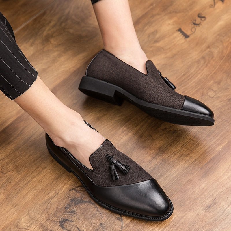 The Opulenza - Unique Design Tassel Leather Loafers - Ashour Shoes