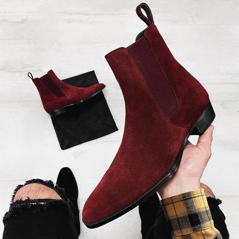 Bolzaney - Classic Suede Chelsea Boots For Men - Ashour Shoes