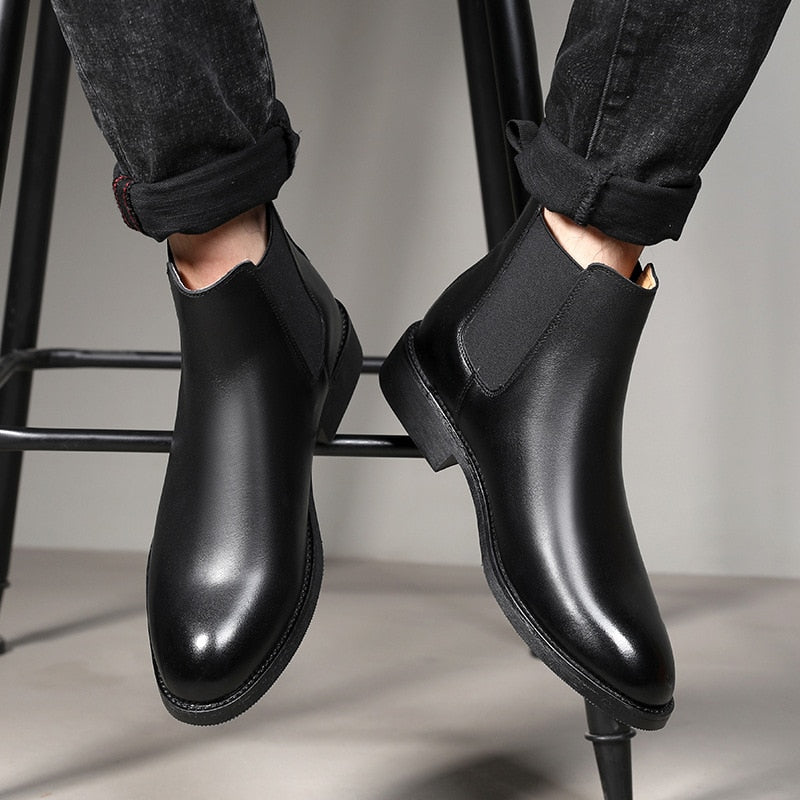 La annata - Elegant Chelsea Leather Boots For Men