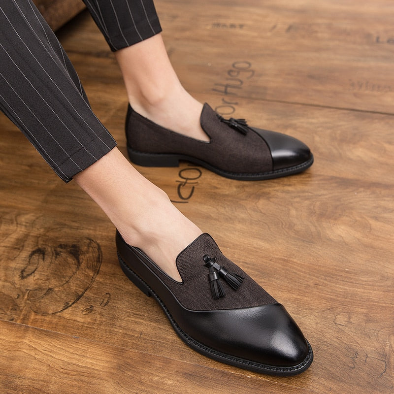 The Opulenza - Unique Design Tassel Leather Loafers - Ashour Shoes