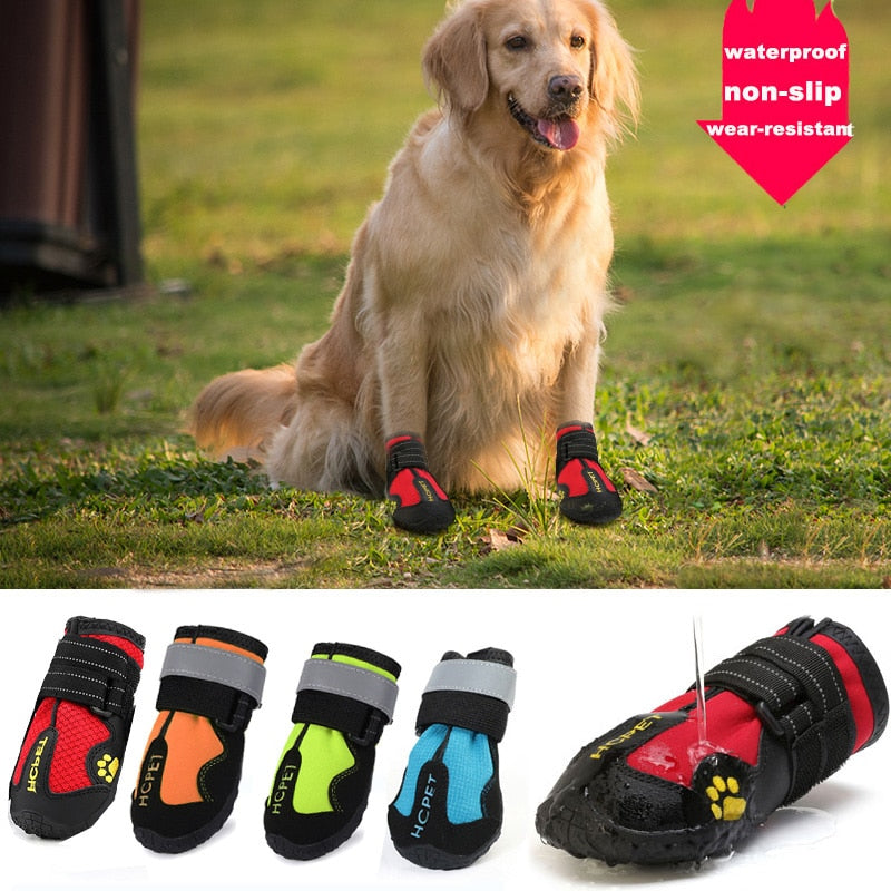 il Cuccio - 4pcs/set Pet Dog Shoes, Reflective & Waterproof Dog Boots. - Ashour Shoes