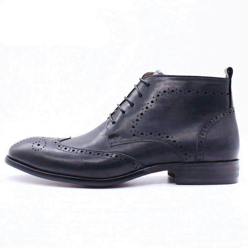 The Fazona2 - Luxury Wingtip Leather Ankle Boots For Men