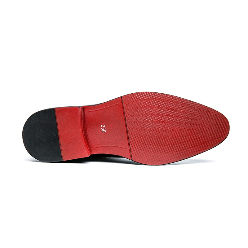 il Rosso - Red bottom sole Leather Oxford Shoes For Men