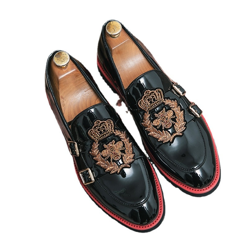 The Applique - Royal Loafers for Men with two buckles decoration