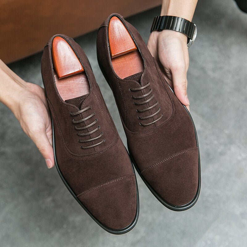The Brogue - Red bottom Suede leather oxfords