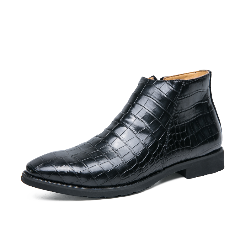 La Versana - Alligator Print Leather Boots For Men (Chelsea Zipper boots) - Ashour Shoes