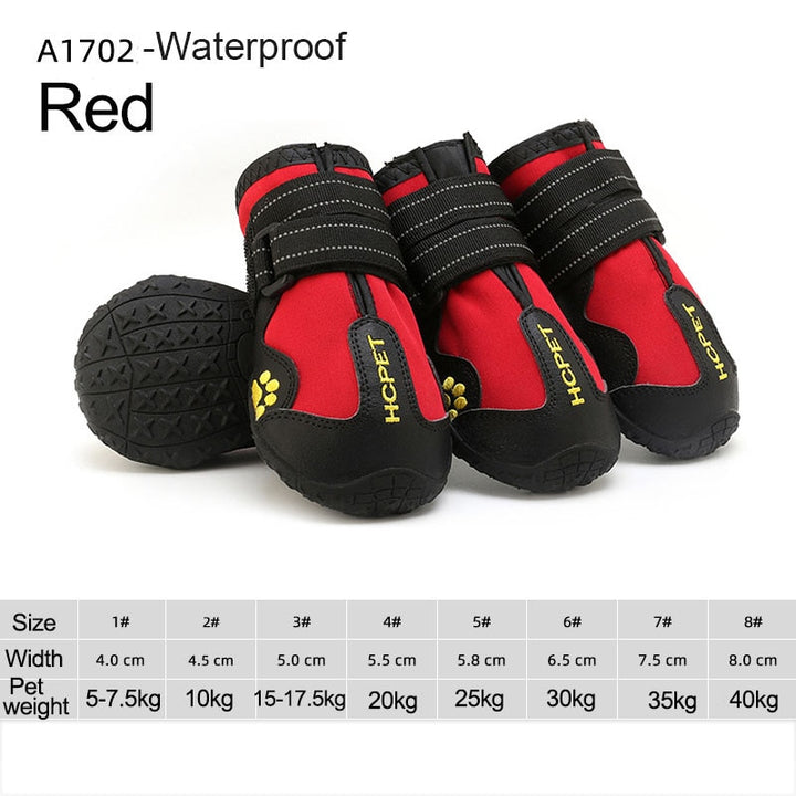 il Cuccio - 4pcs/set Pet Dog Shoes, Reflective & Waterproof Dog Boots. - Ashour Shoes