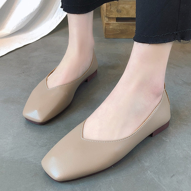 Lola - Leather Ballet Pumps/ Leather Flats For Women