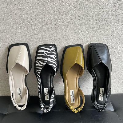 il Quadro - Square Toe Summer Elegant Ladies Flats/Sandals for women