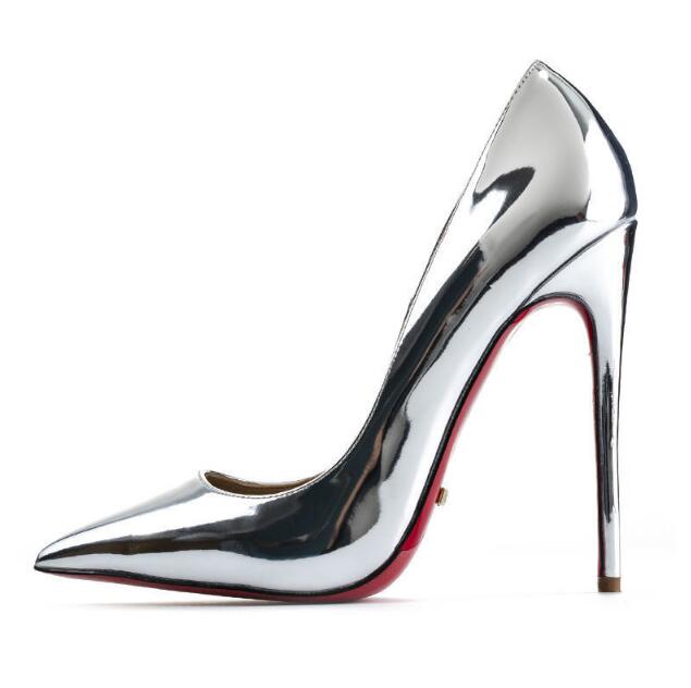 The POX - Patent Leather High Heel Red Bottoms Pumps For Women 8-12CM