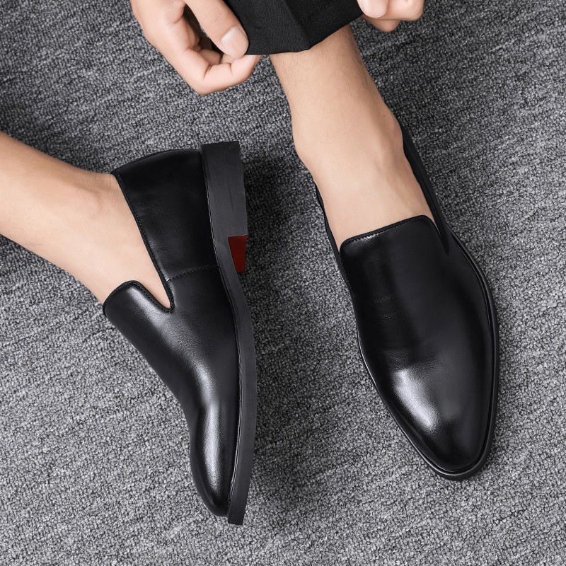 The Rossi - Red Bottom Classic Leather Loafers