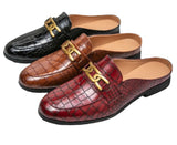 il lusso M - Crocodile Pattern Leather Mules backless loafers/Slippers for Men - Ashour Shoes
