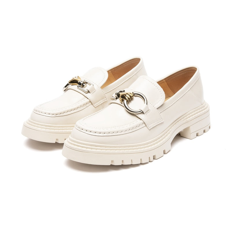 The Nina - Chunky Leather Penny Loafers For Women