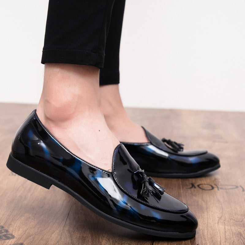 il Lussone - Italian Style Patent Leather tassel Loafers for Men - Ashour Shoes