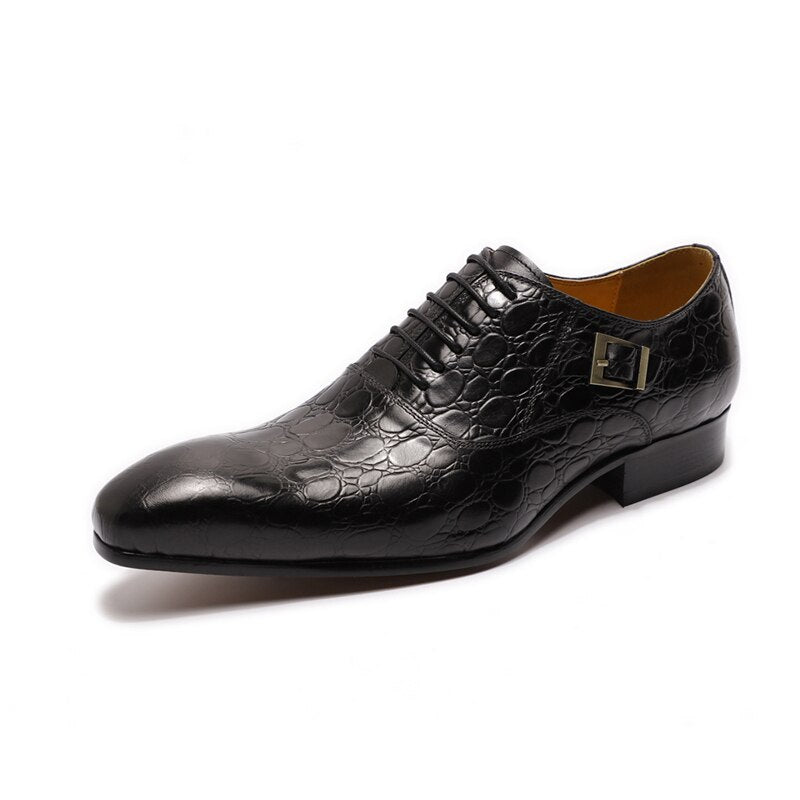 Emporiums - Top quality Luxury Leather Captoe alligator Print Oxford - Ashour Shoes