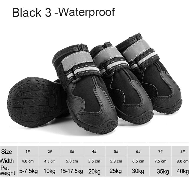 il Cuccio - 4pcs/set Pet Dog Shoes, Reflective & Waterproof Dog Boots. - Ashour Shoes