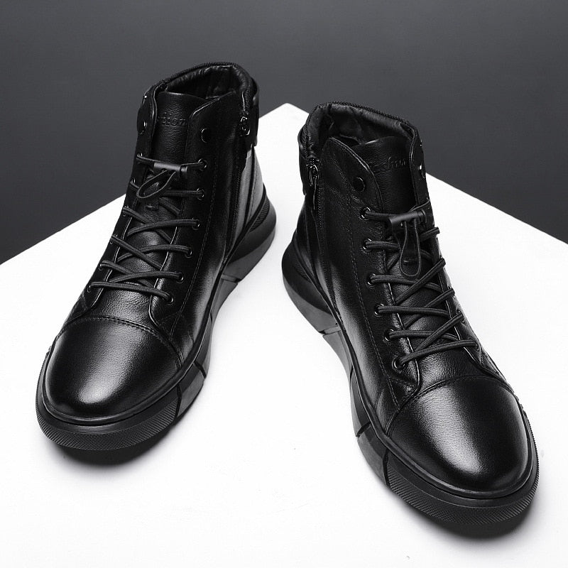 The Sicuro - Leather Ankle Boots For Men - Ashour Shoes