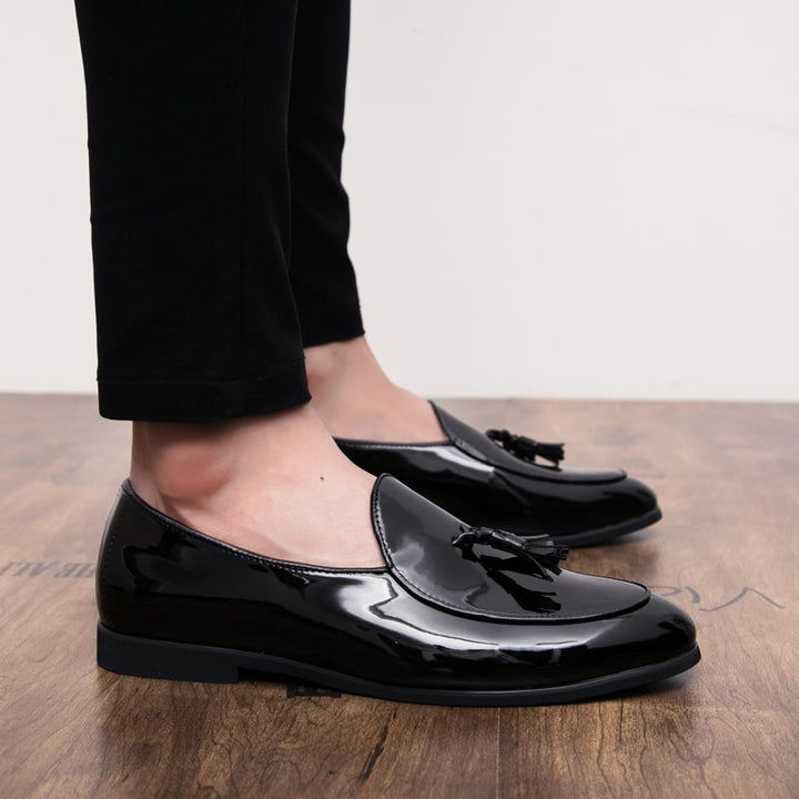 il Lussone - Italian Style Patent Leather tassel Loafers for Men - Ashour Shoes