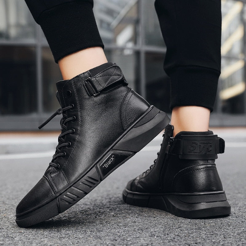 The Sicuro - Leather Ankle Boots For Men - Ashour Shoes