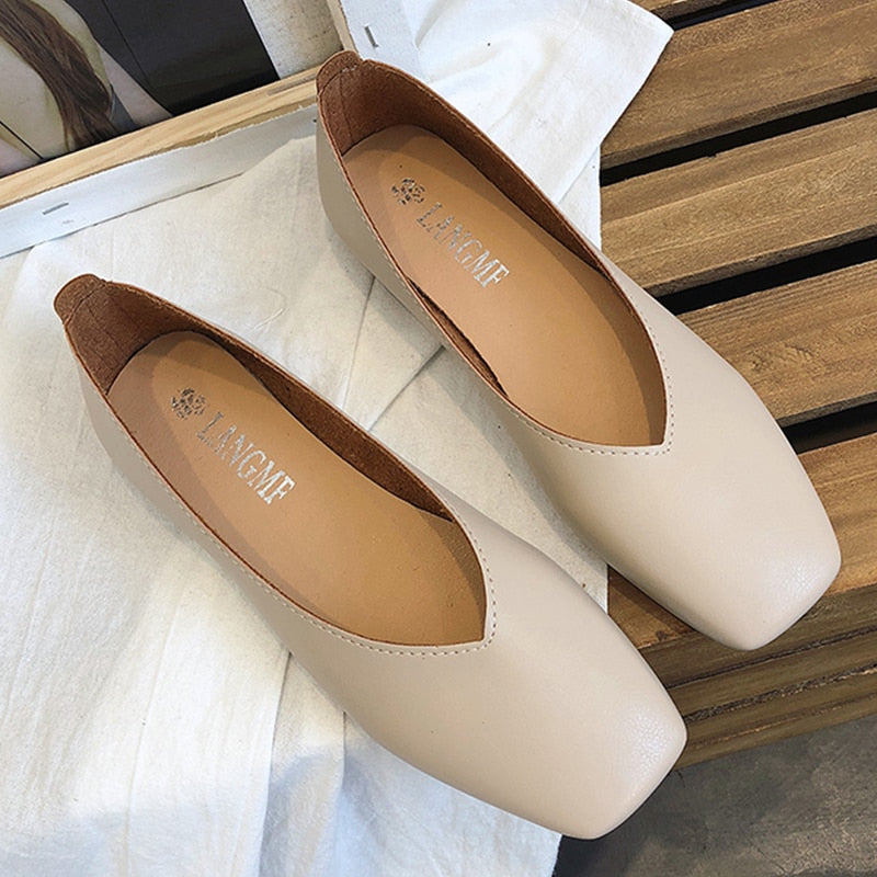 Lola - Leather Ballet Pumps/ Leather Flats For Women - Ashour Shoes