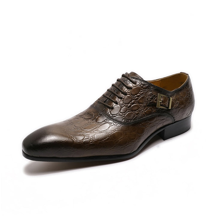 Emporiums - Top quality Luxury Leather Captoe alligator Print Oxford - Ashour Shoes