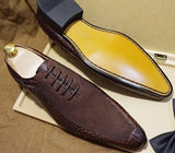Emporimus2 - Suede & Alligator Print Leather Oxford Single Buckle dress Shoes - Ashour Shoes