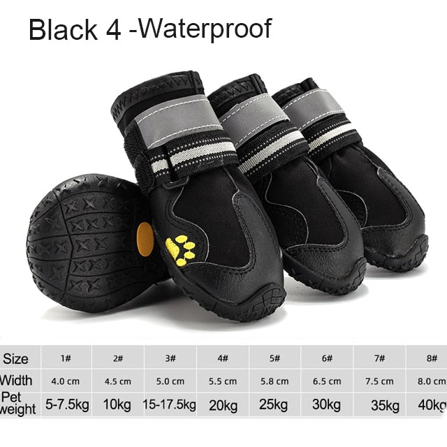 il Cuccio - 4pcs/set Pet Dog Shoes, Reflective & Waterproof Dog Boots. - Ashour Shoes