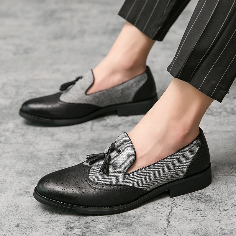 The Opulenza - Unique Design Tassel Leather Loafers - Ashour Shoes