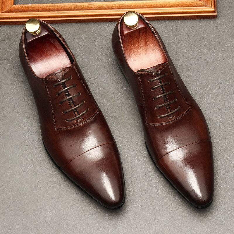 Adigano - Luxury Red bottom Leather Oxford Shoes For Men