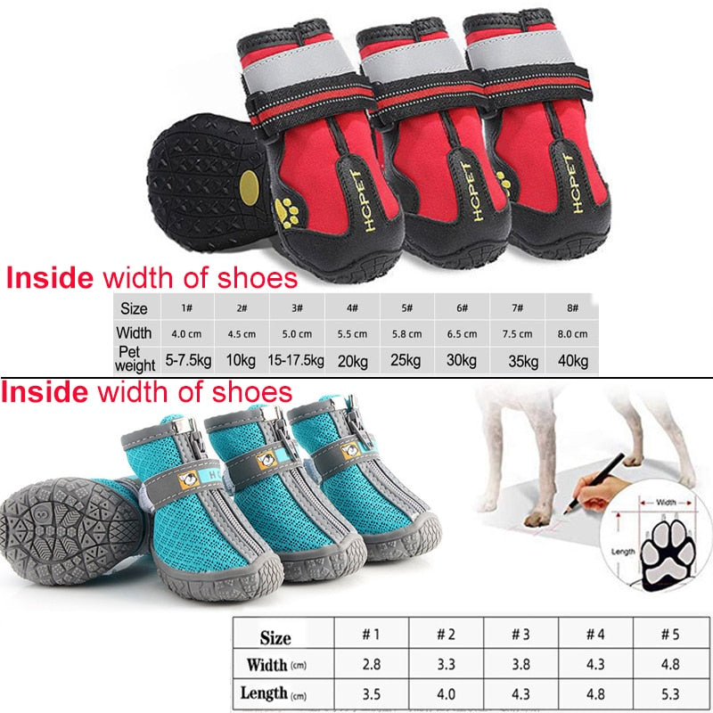 il Cuccio - 4pcs/set Pet Dog Shoes, Reflective & Waterproof Dog Boots. - Ashour Shoes