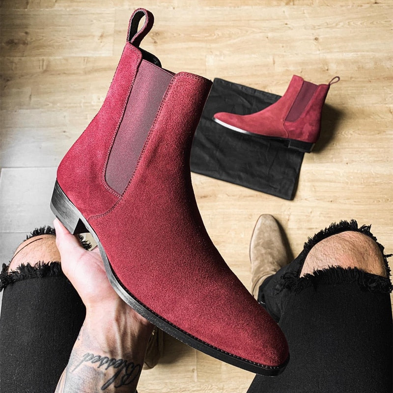 Bolzaney - Classic Suede Chelsea Boots For Men - Ashour Shoes