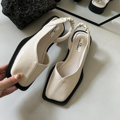 il Quadro - Square Toe Summer Elegant Ladies Flats/Sandals for women