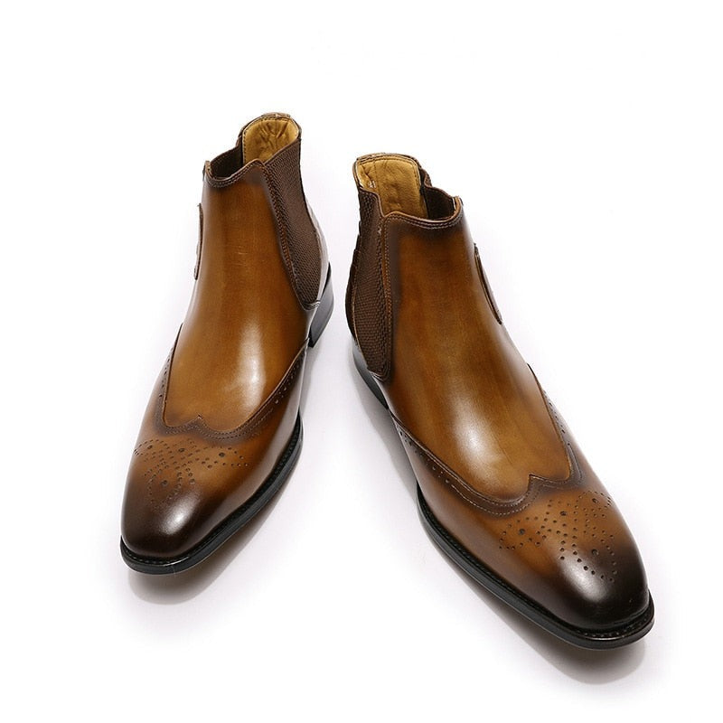 The Fiero - Luxury Chelsea Ankle Leather Boots For Men