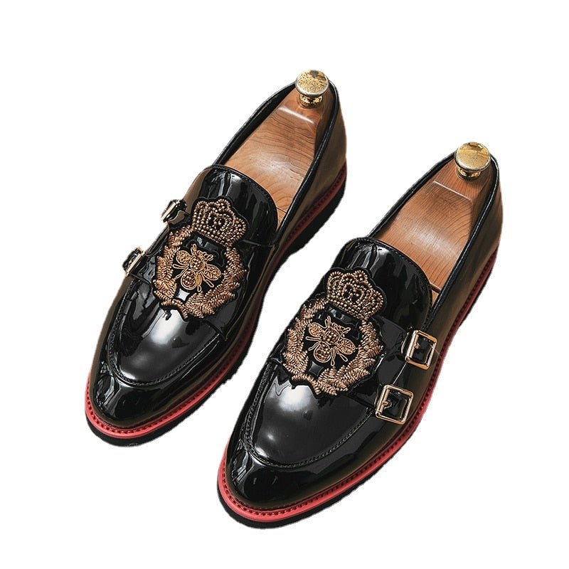 The Applique - Royal Loafers for Men with two buckles decoration