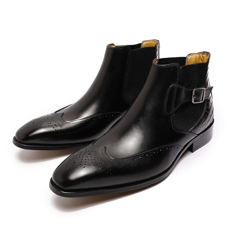 The Fiero - Luxury Chelsea Ankle Leather Boots For Men