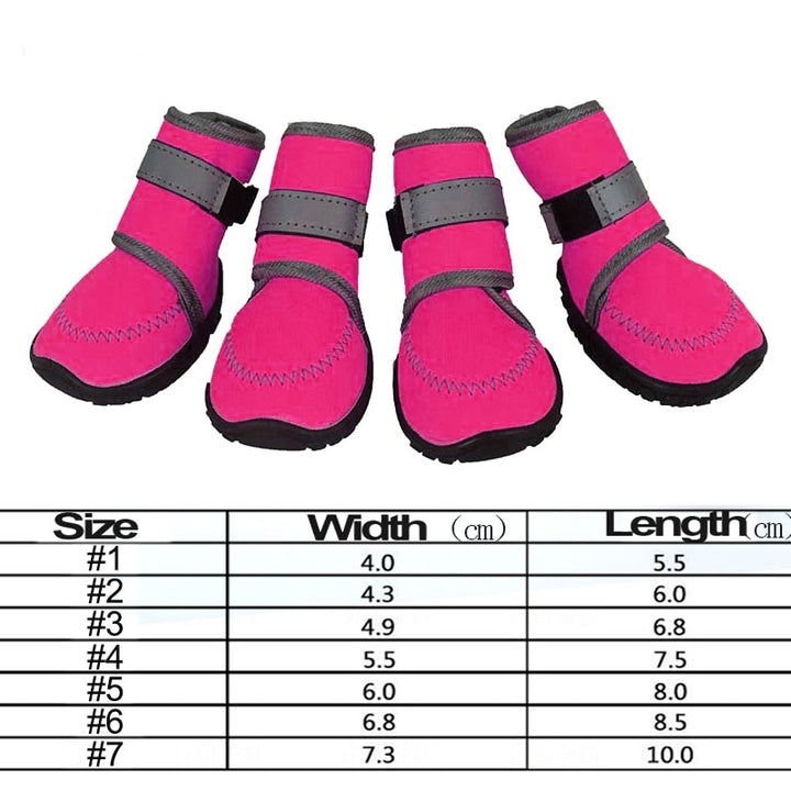 il Cuccio - 4pcs/set Pet Dog Shoes, Reflective & Waterproof Dog Boots. - Ashour Shoes