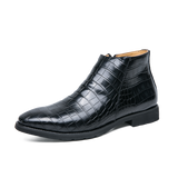 La Versana - Alligator Print Leather Boots For Men (Chelsea Zipper boots) - Ashour Shoes